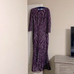 Purple modest evening gown